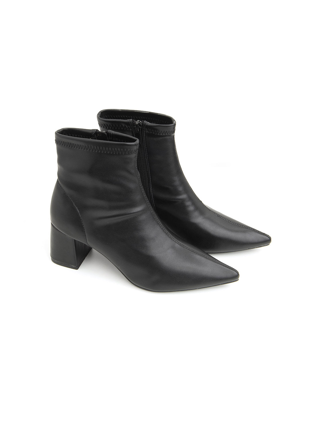Tronchetto sock style con tacco largo - NERO