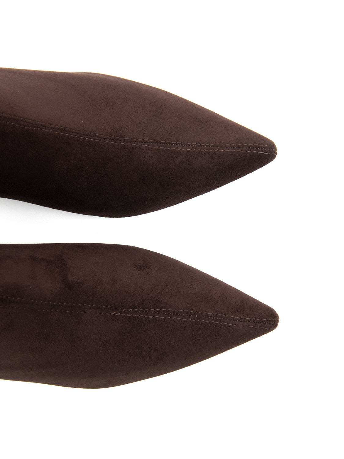 Tronchetto sock style con tacco largo in simil camoscio - MARRONE