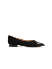 Ballerina a punta bicolore - NERO