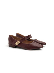 Ballerina a punta con cinturino placcato - BORDEAUX