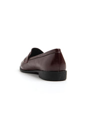 Mocassino slim a punta con fascia penny - BORDEAUX