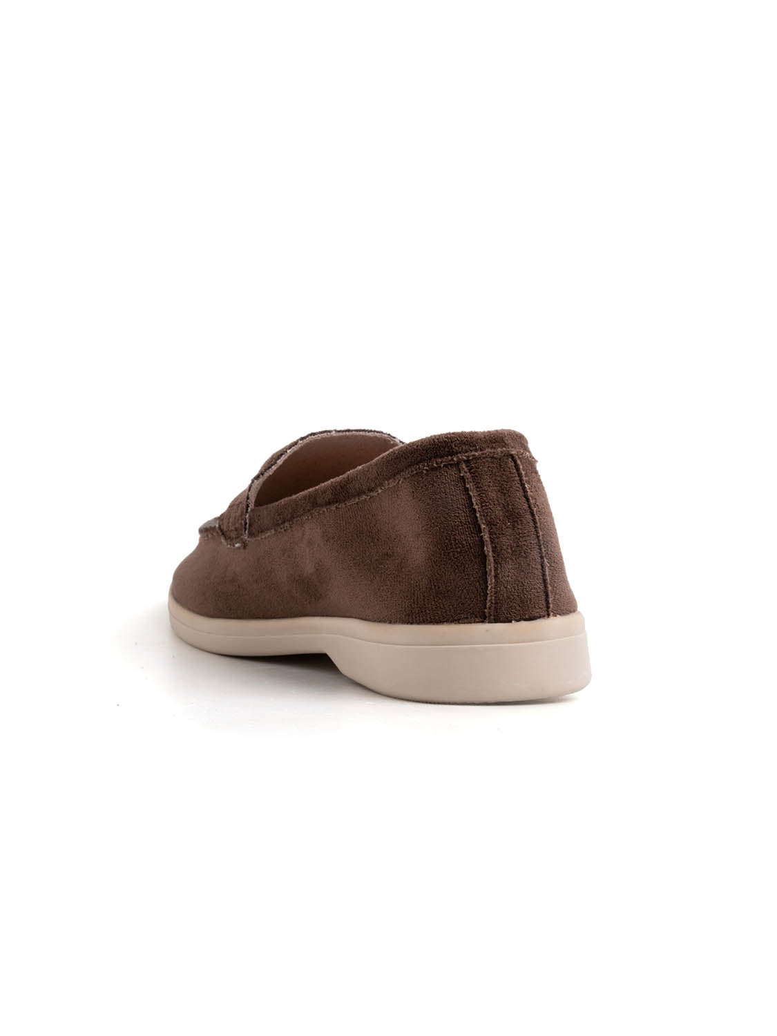 Suede flat loafers - BROWN