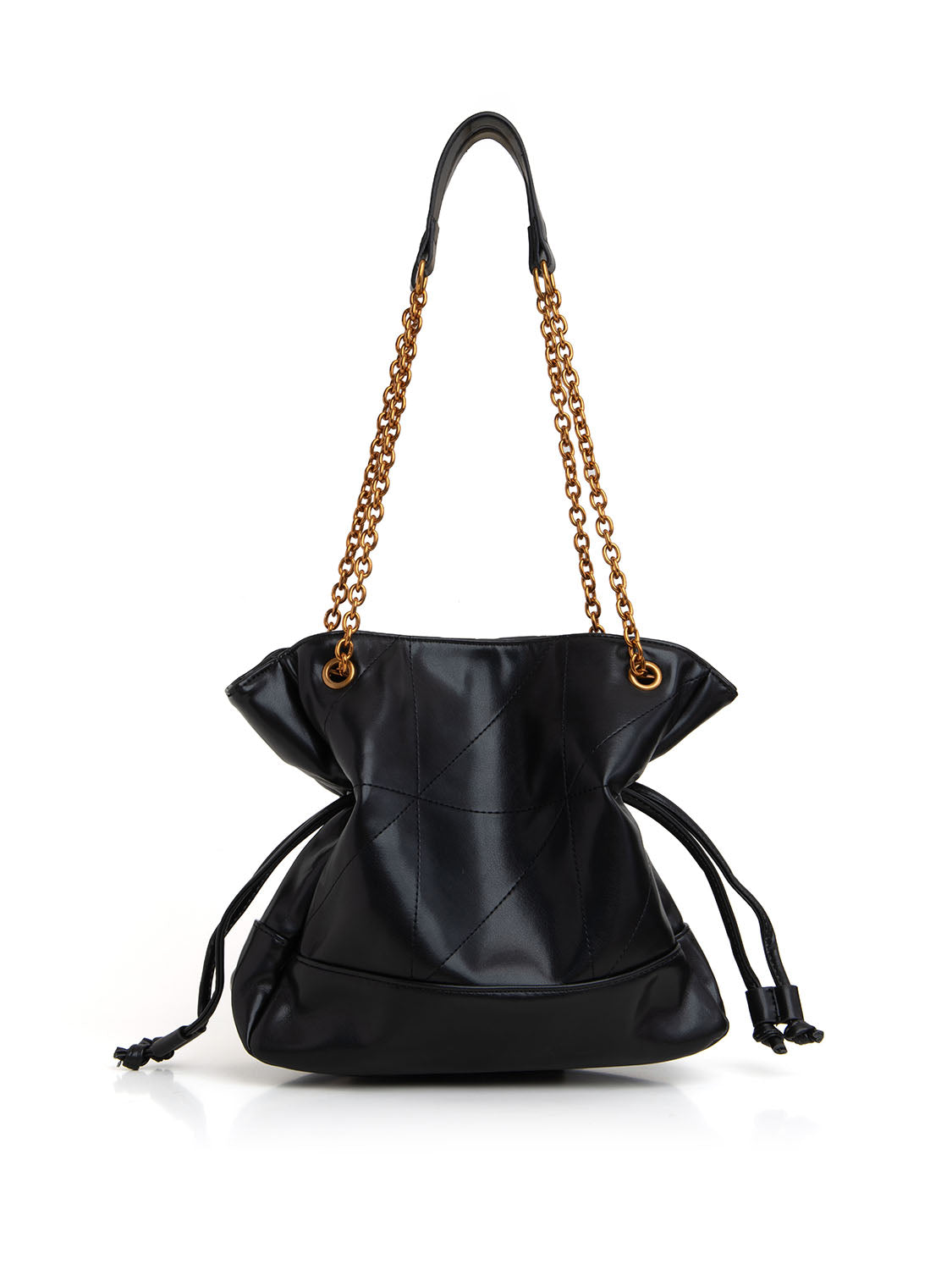 Borsa slouchy trapuntata - NERO