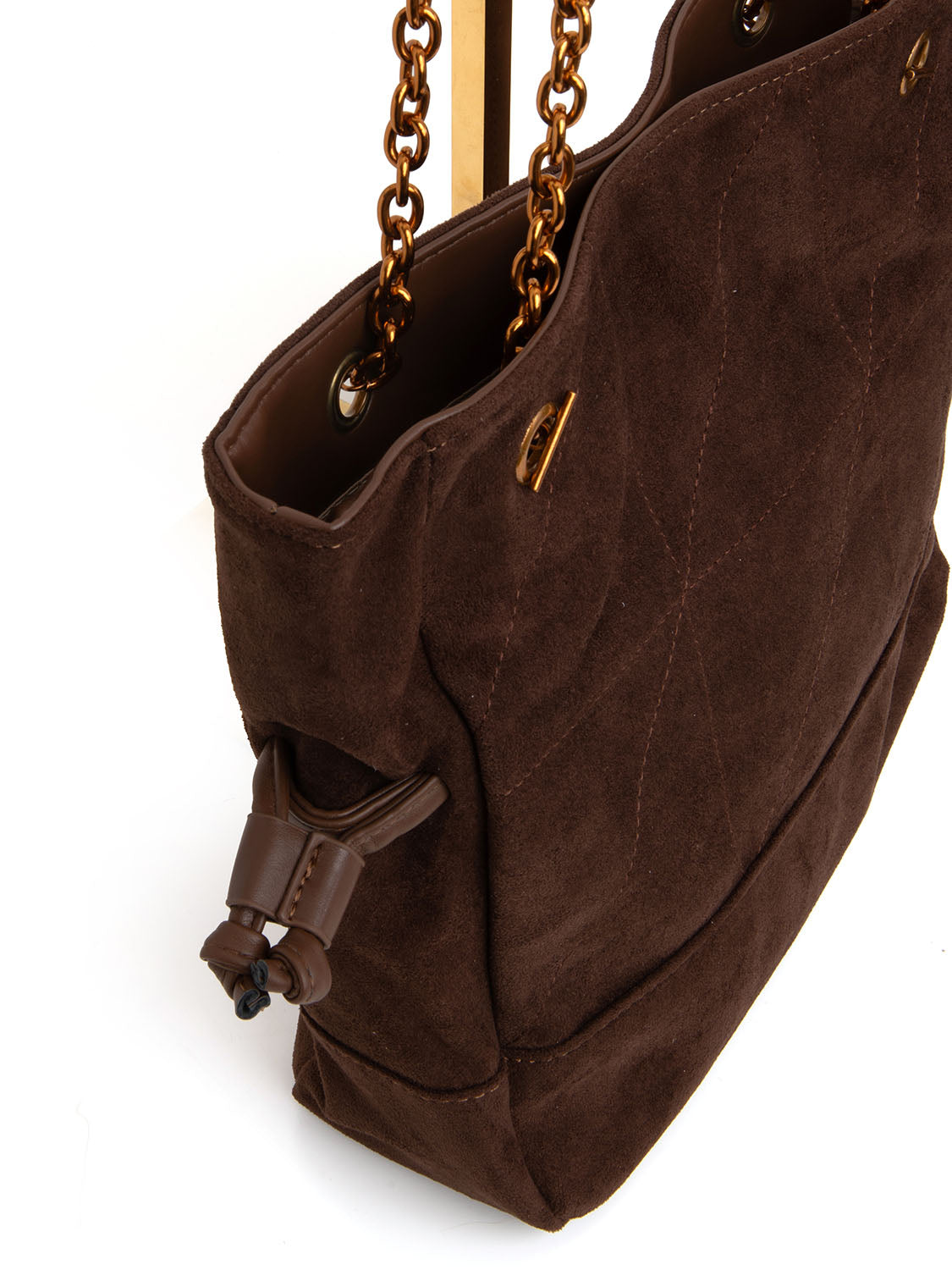 Borsa slouchy trapuntata - CAFFÈ