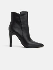 Pointed toe ankle boot with stiletto heel - BLACK