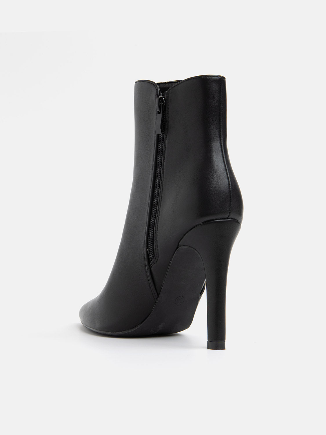 Pointed toe ankle boot with stiletto heel - BLACK