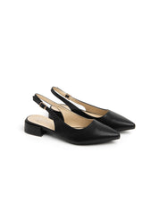 Classic pointed slingback with 3 cm heel - BLACK