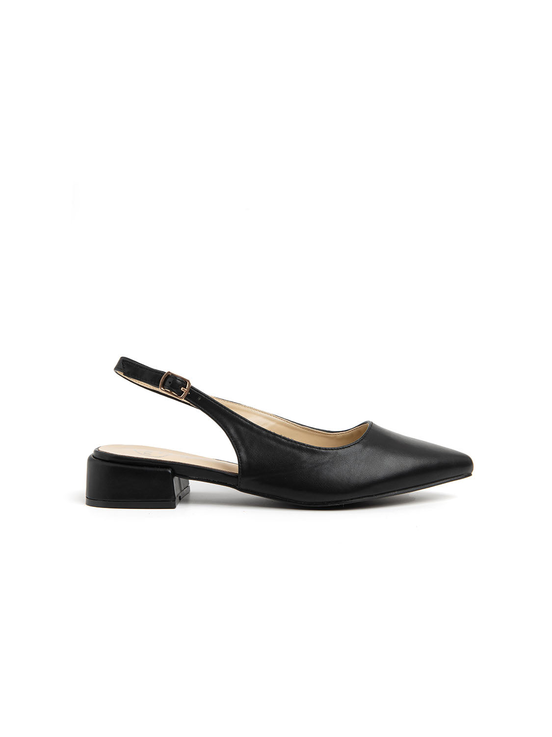 Classic pointed slingback with 3 cm heel - BLACK