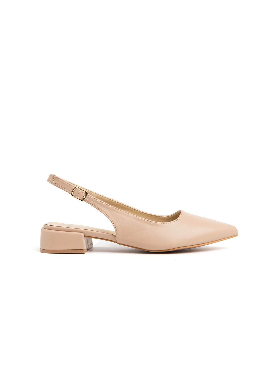 Classic pointed slingback with 3 cm heel - NUDE