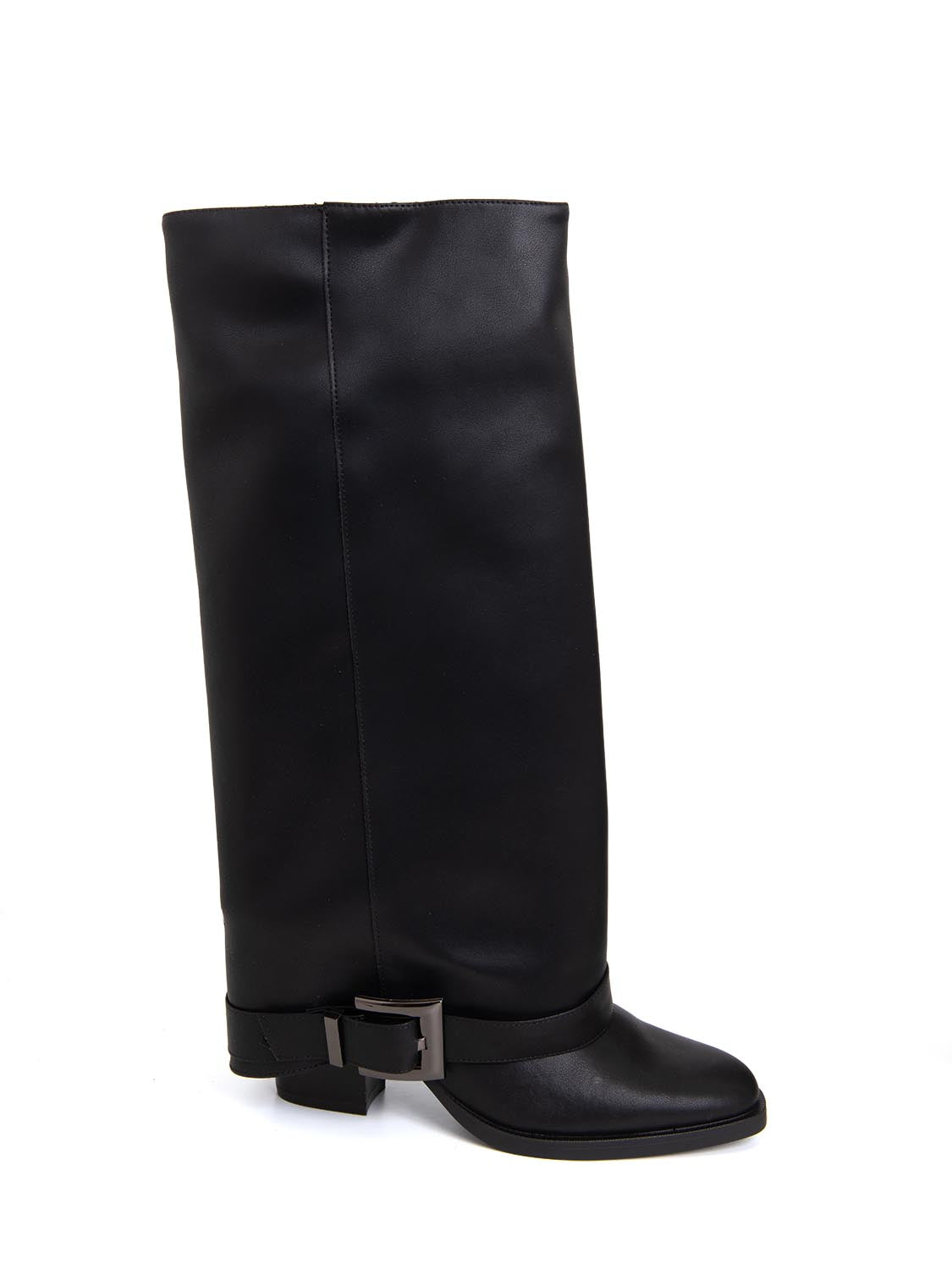 Stivale shark in vera pelle - NERO