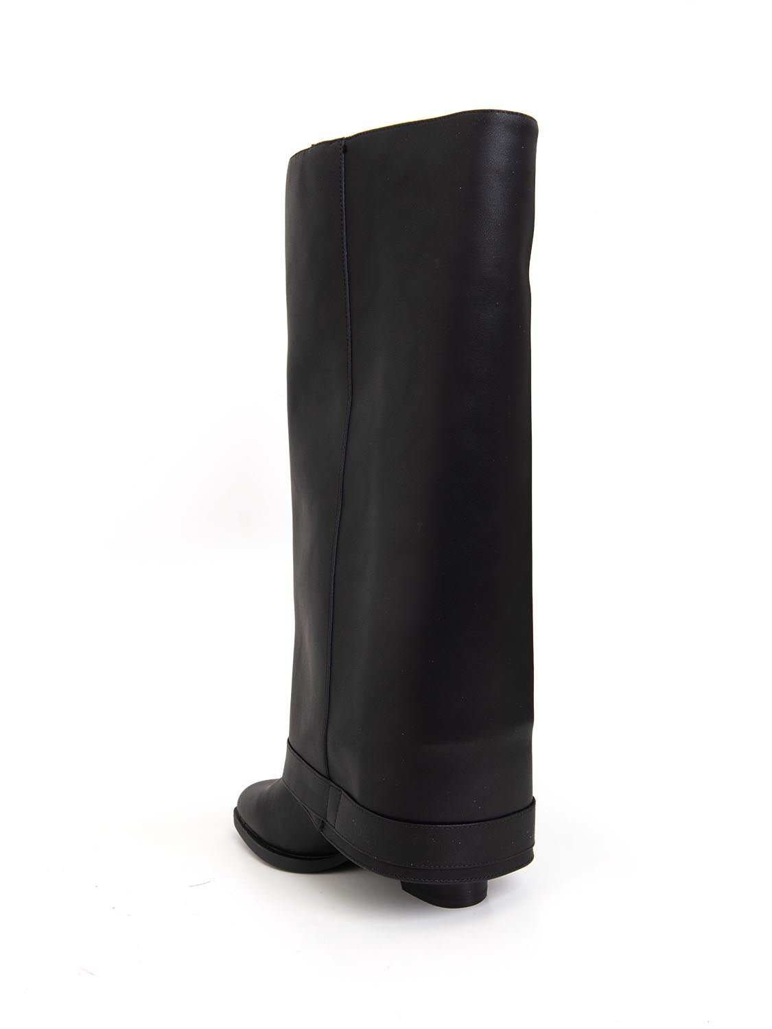 Stivale shark in vera pelle - NERO
