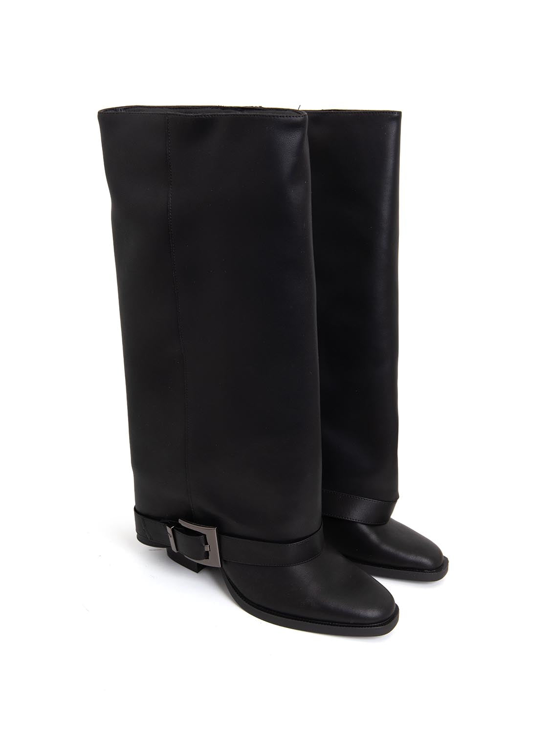 Stivale shark in vera pelle - NERO