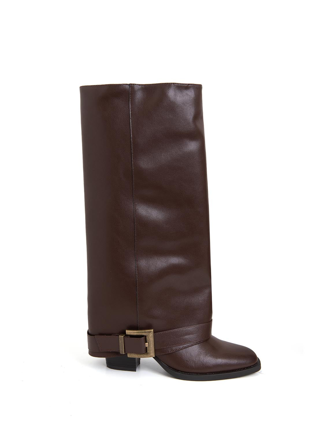 Stivale shark in vera pelle - MARRONE