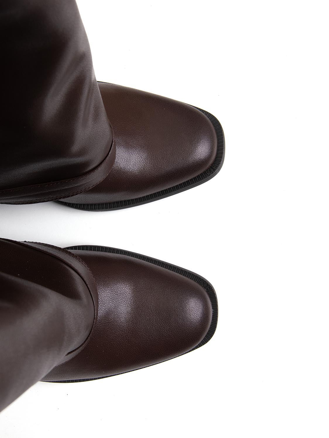 Stivale shark in vera pelle - MARRONE