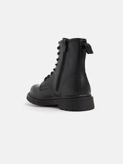 Rubber sole ankle boot - BLACK