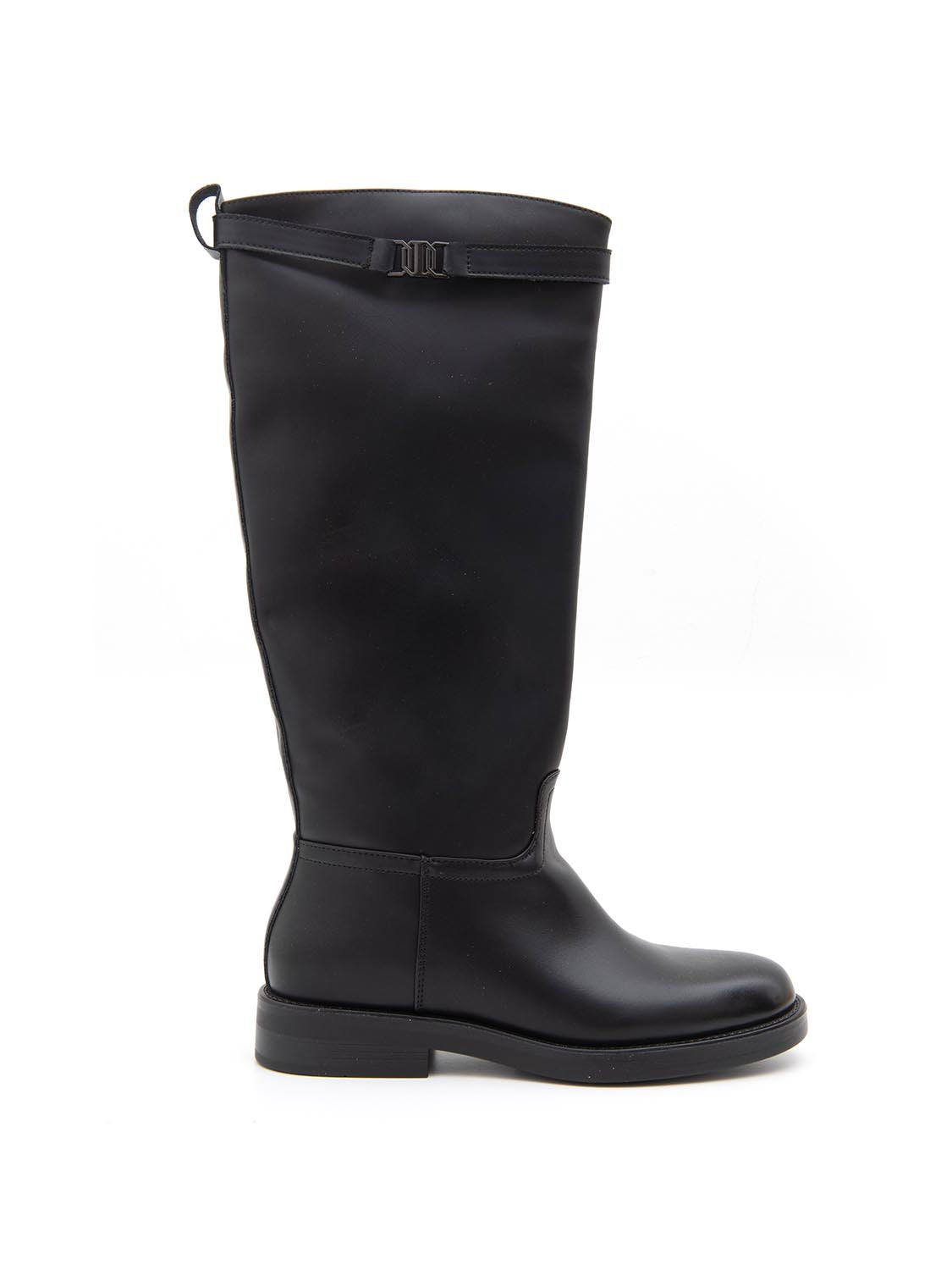 Stivale riding in vera pelle - NERO