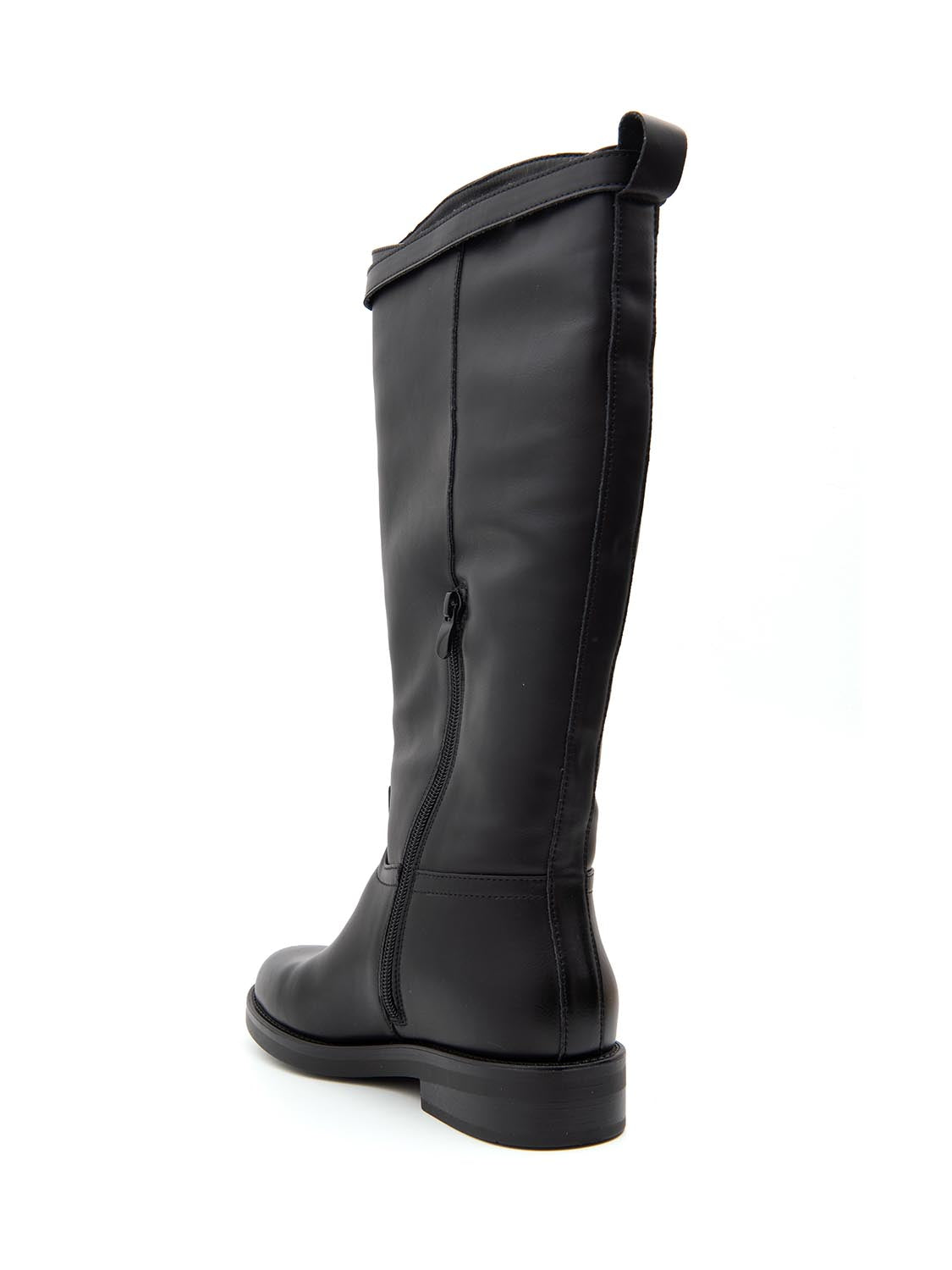 Stivale riding in vera pelle - NERO