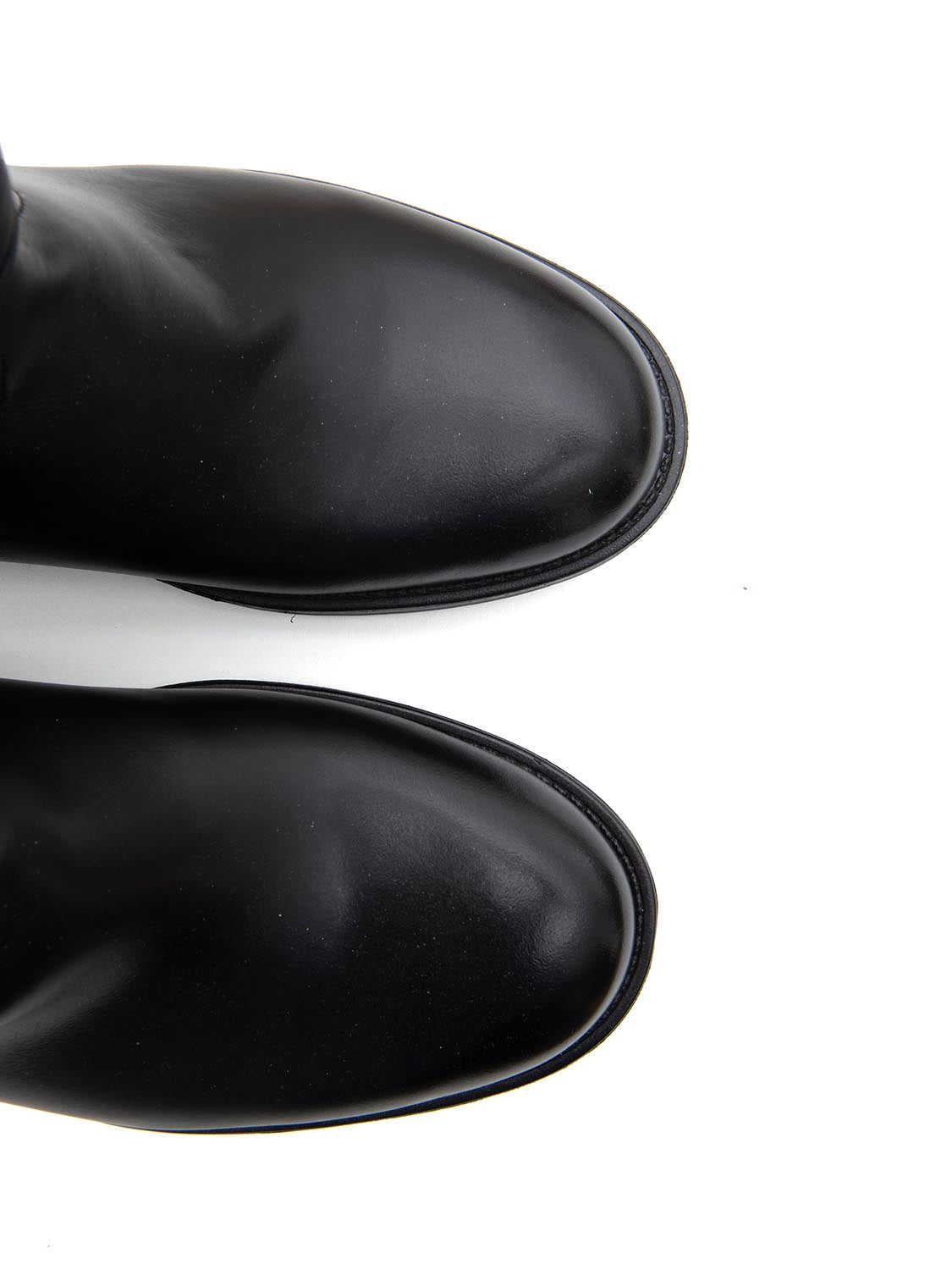 Stivale riding in vera pelle - NERO