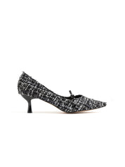 Patterned bouclé pumps - BLACK