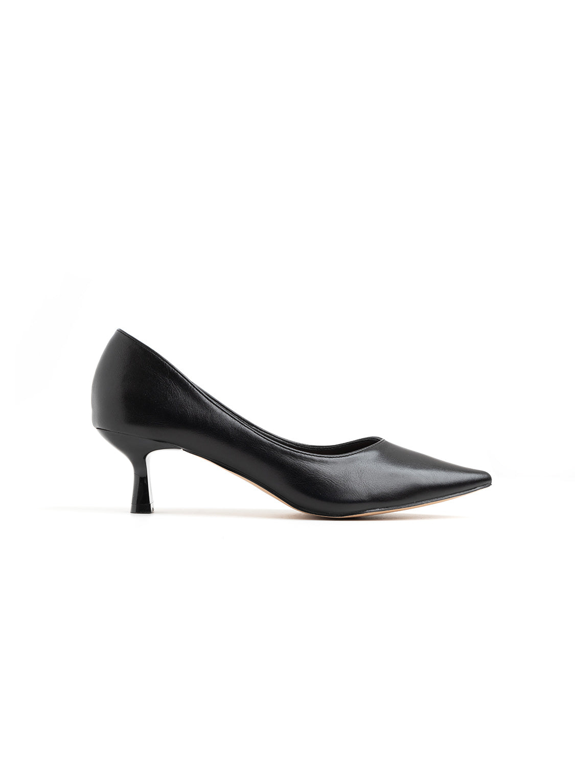 Classic pointed toe pump with rock heel - BLACK