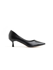 Classic pointed toe pump with rock heel - BLACK