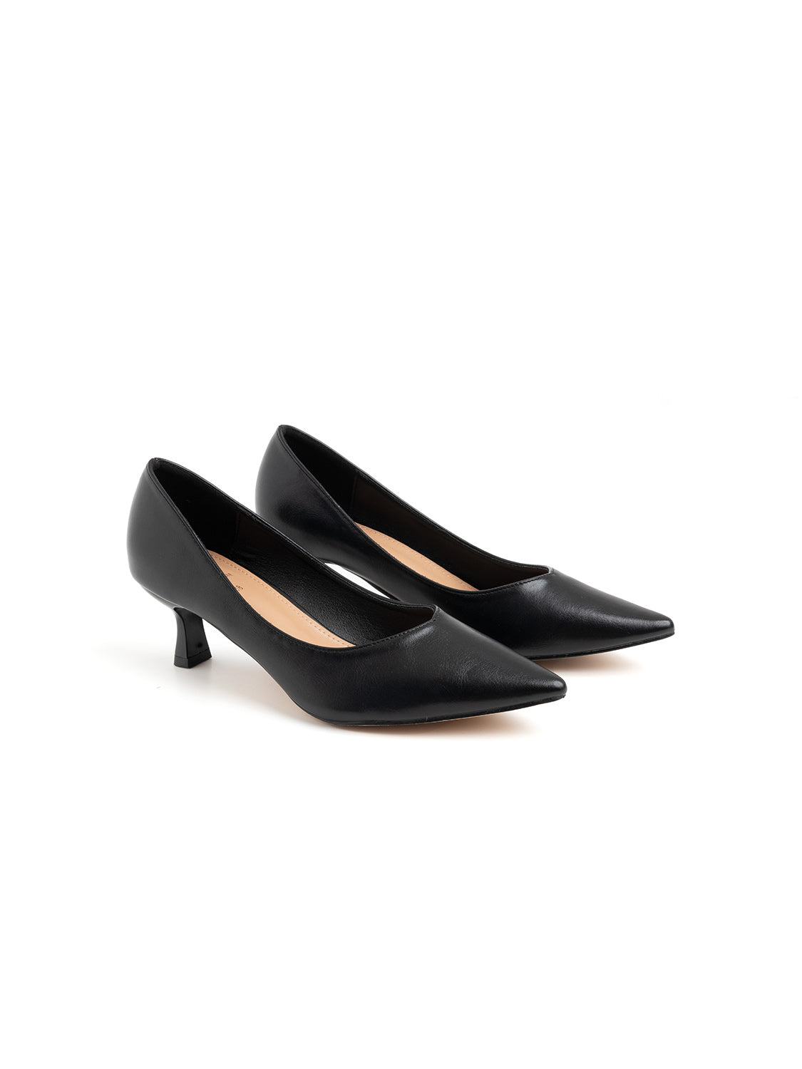 Classic pointed toe pump with rock heel - BLACK