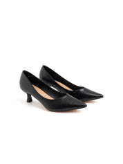 Classic pointed toe pump with rock heel - BLACK