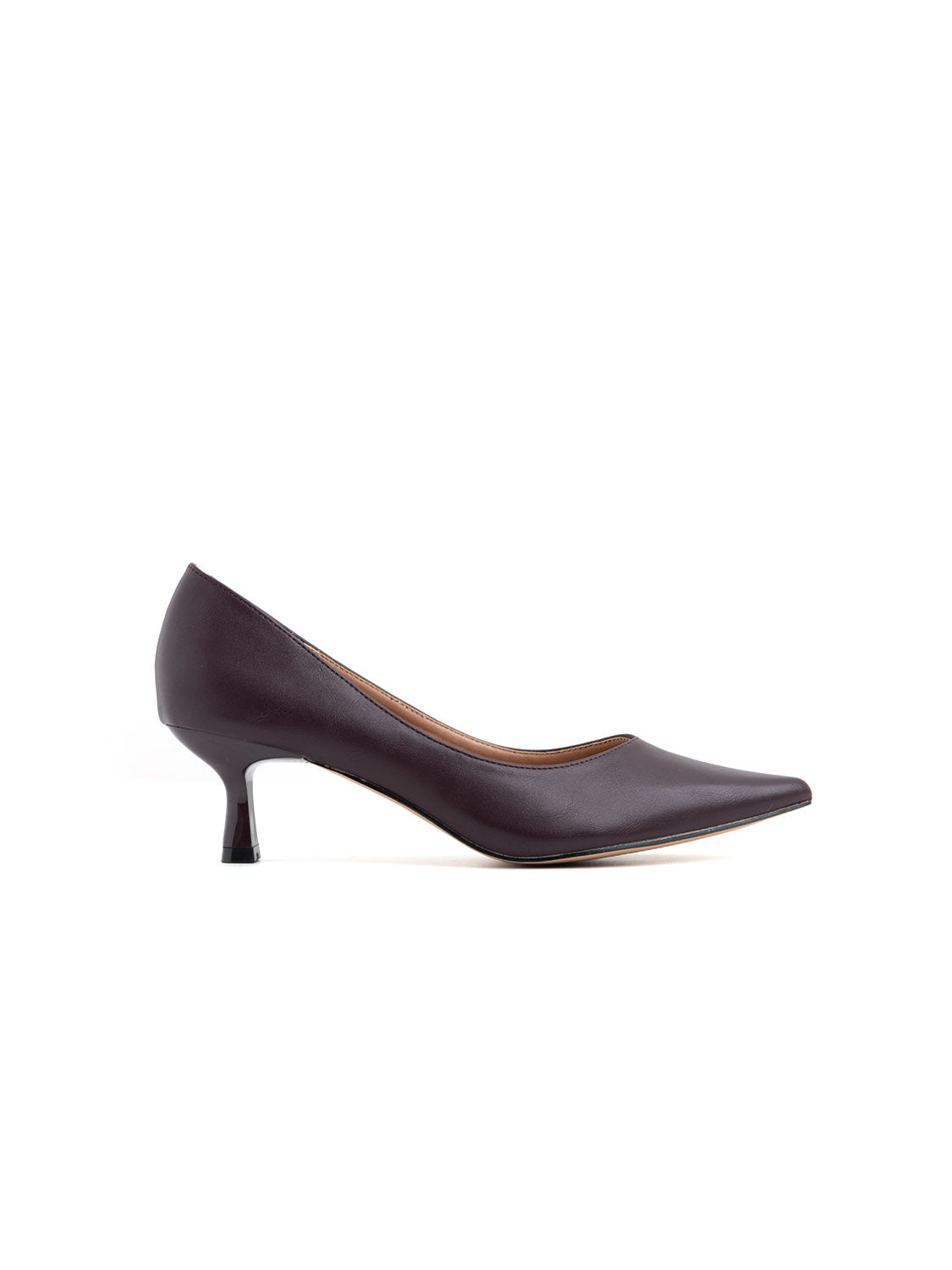 Classic pointed-toe pump with rock heel - BORDEAUX