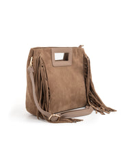 Borsa a mano con frange - CAMMELLO