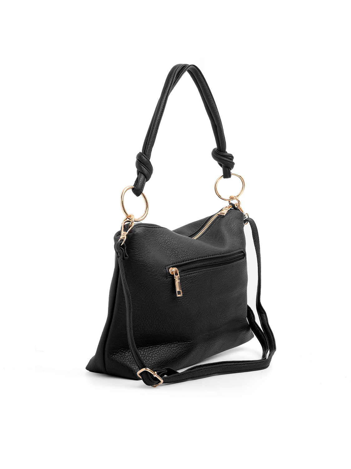 Borsa con dettagli nodo media - NERO