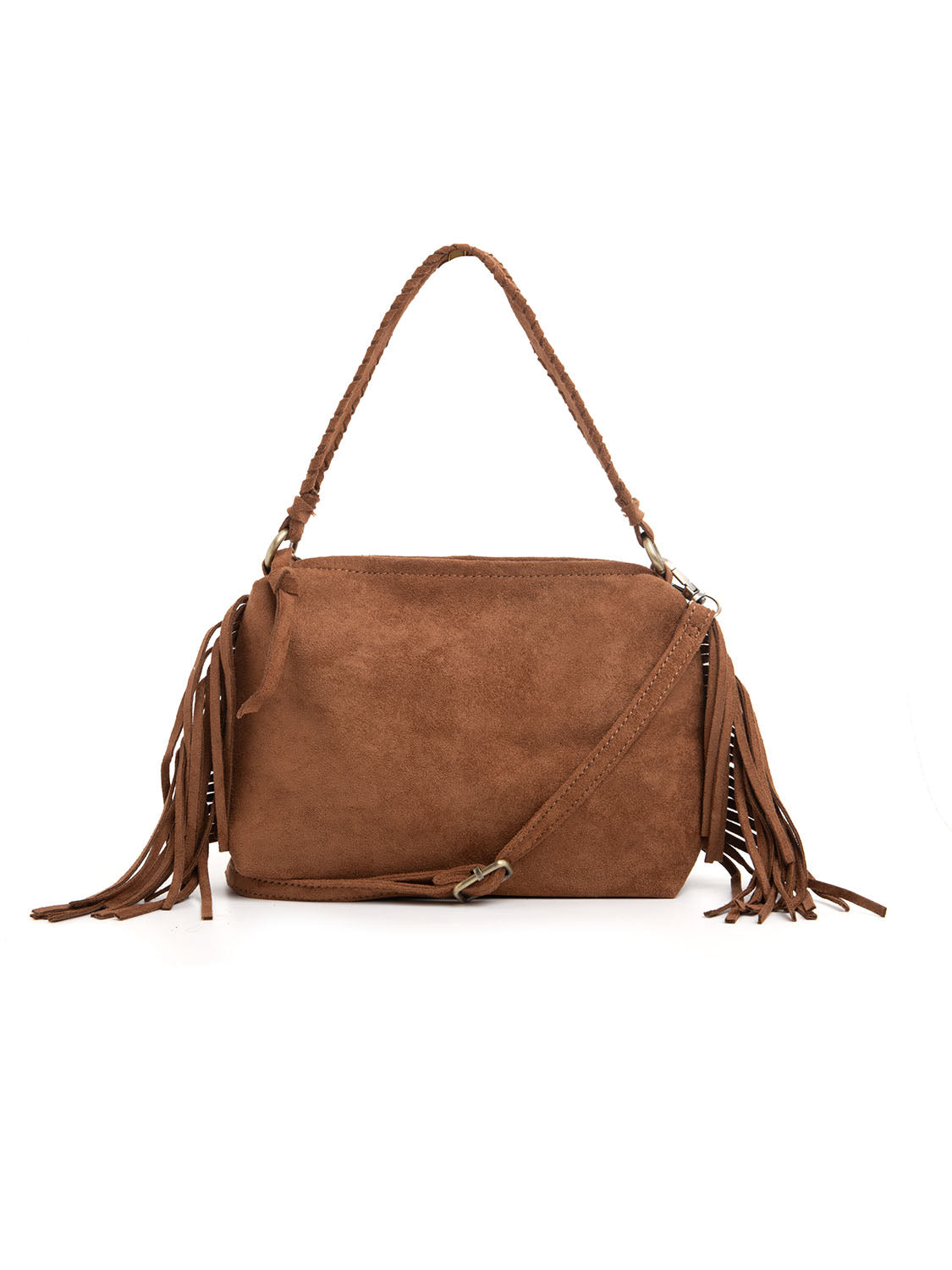 Borsa boho con frange - CAFFÈ