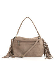 Borsa boho con frange - KHAKI