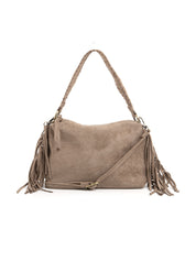 Borsa boho con frange - KHAKI