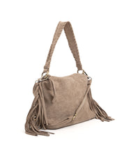 Borsa boho con frange - KHAKI