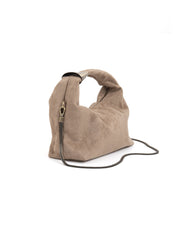 Borsa a mano minimal con manico oro - KHAKI
