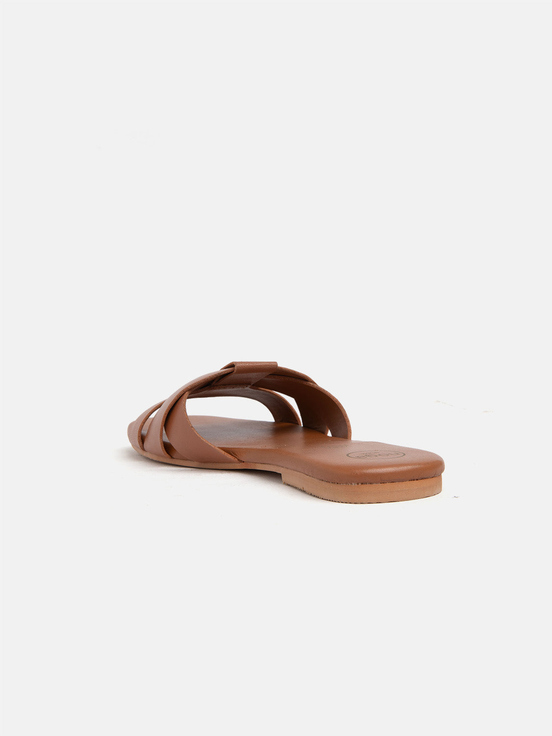 Genuine leather slipper with crisscross straps - LEATHER