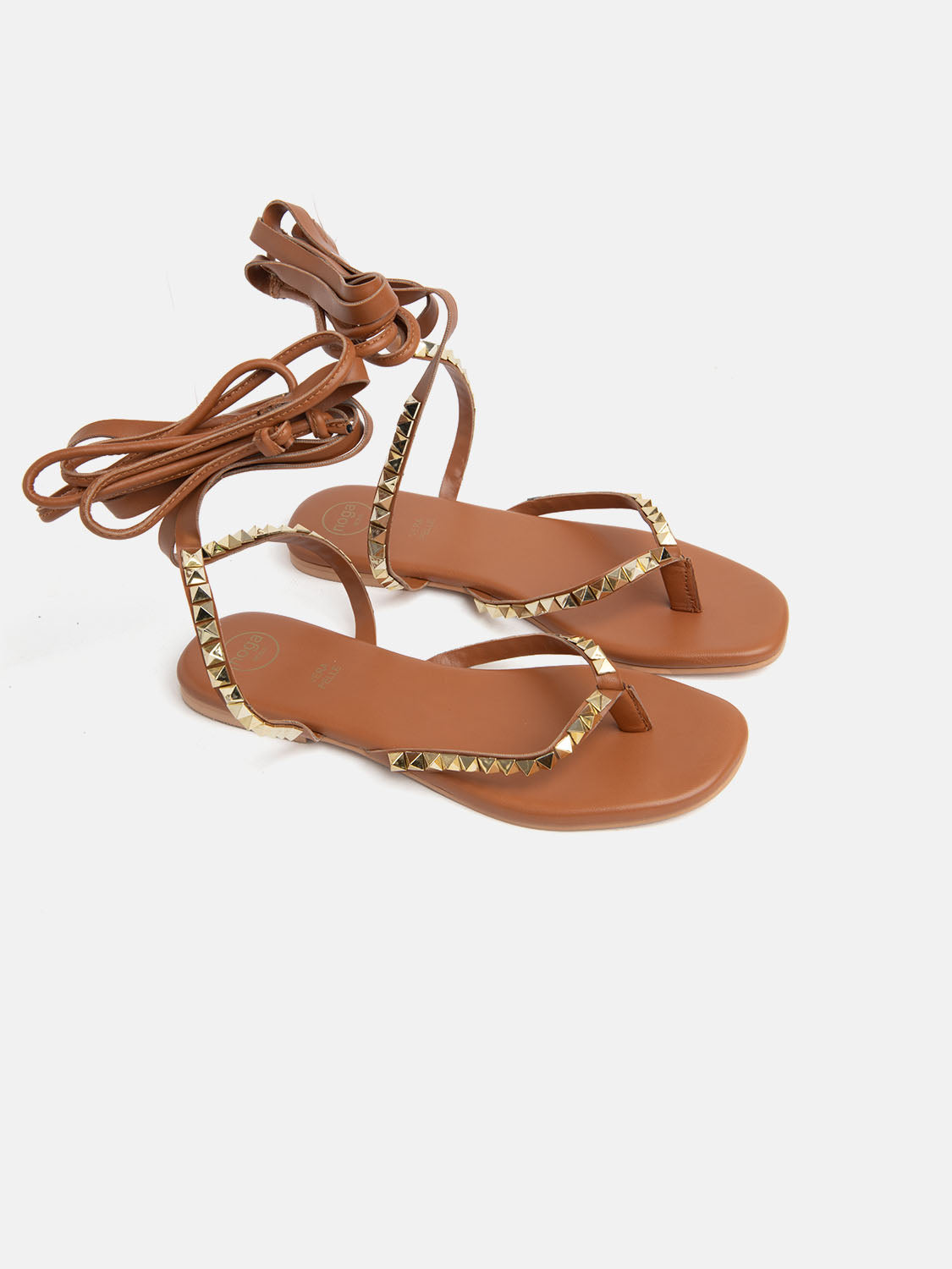 Genuine leather sandal with ankle straps - LEATHER