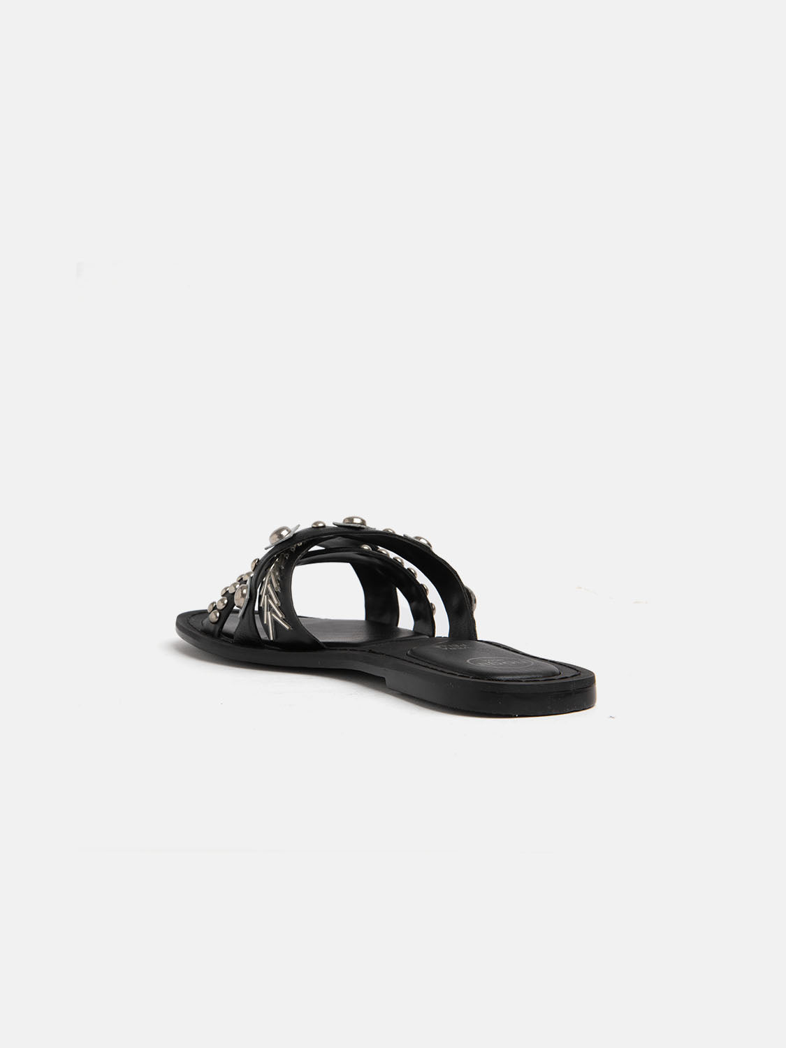 Genuine leather rocker slipper - BLACK