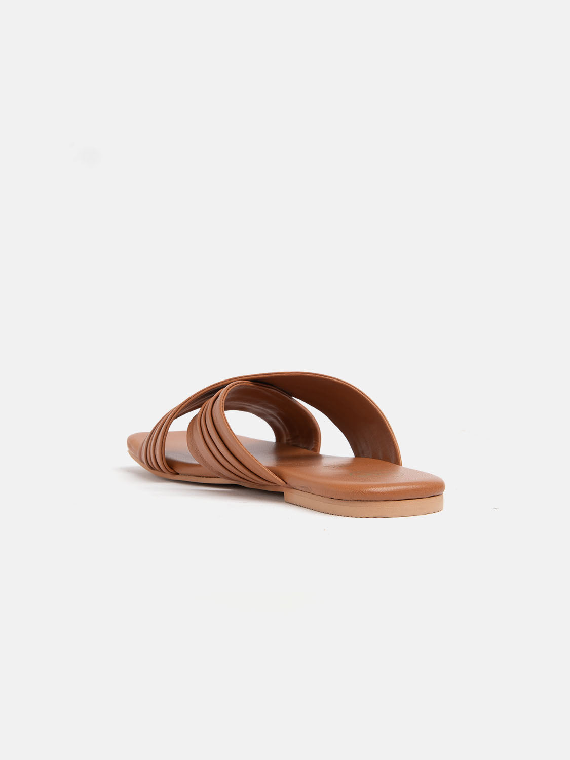 Genuine leather slipper with crisscross bands - LEATHER