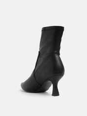 Pointed toe ankle boot with stiletto heel - BLACK