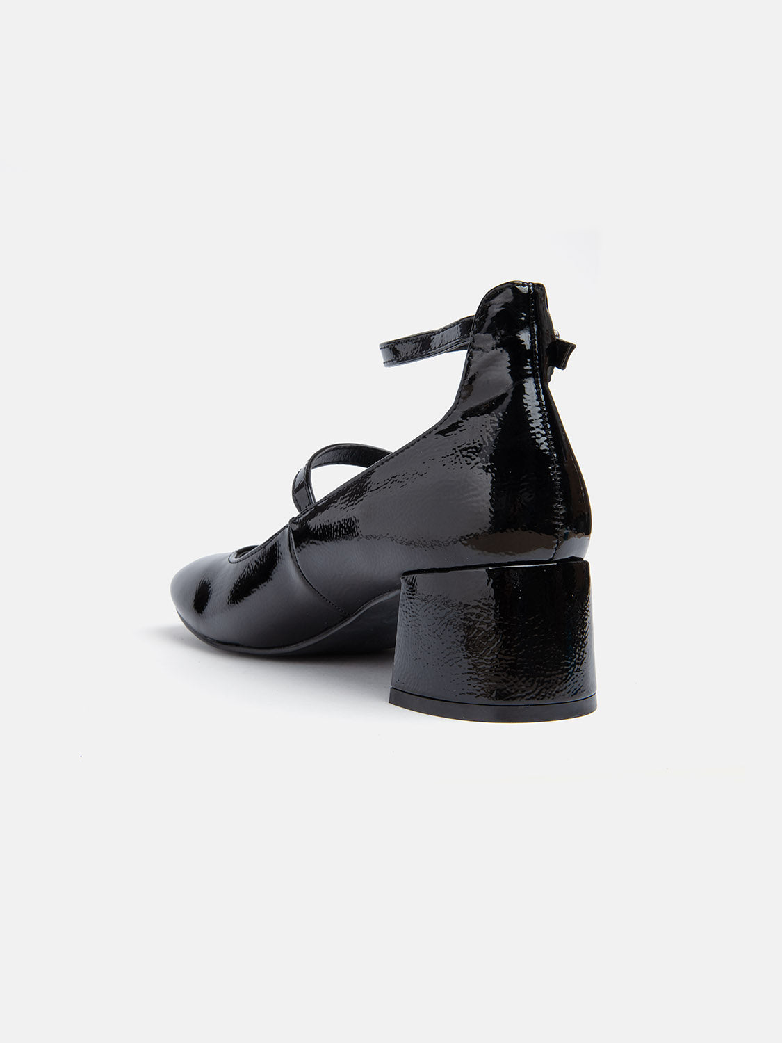 Patent Mary Jane Block Heel - BLACK