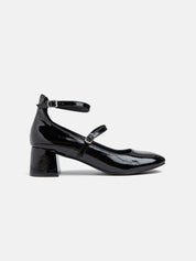 Patent Mary Jane Block Heel - BLACK