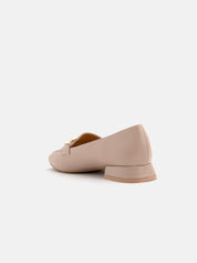 Slim line moccasin with horsebit - NUDE