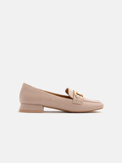 Slim line moccasin with horsebit - NUDE