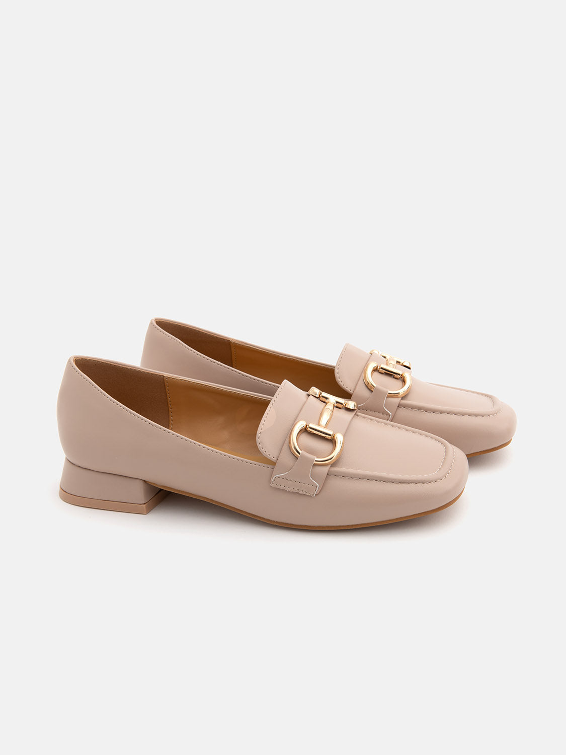 Slim line moccasin with horsebit - NUDE