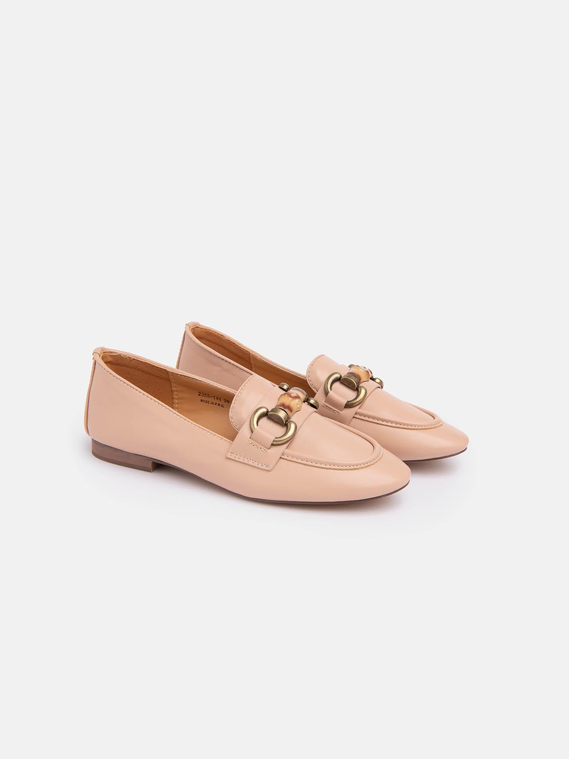 Bamboo horsebit moccasin - NUDE