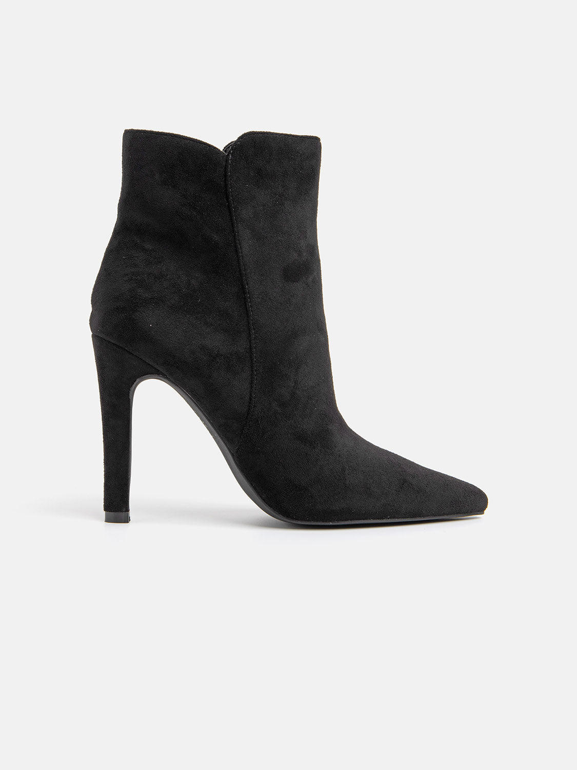 Pointed toe ankle boot with stiletto heel - BLACK SUEDE