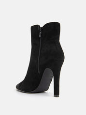 Pointed toe ankle boot with stiletto heel - BLACK SUEDE