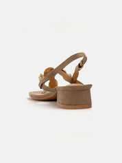 Low thong sandal with jewel - TAUPE