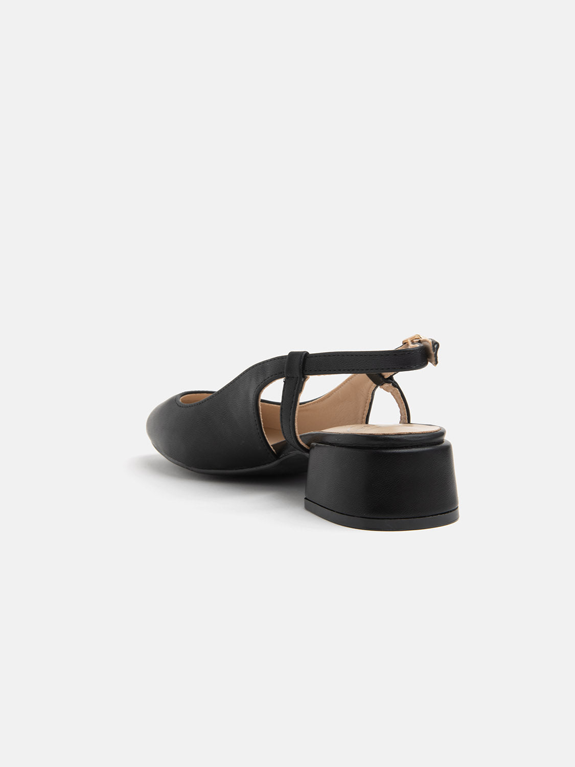 Slinbgback pump with rounded toe - BLACK